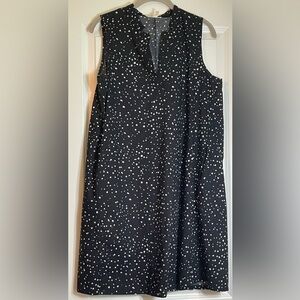Eileen Fisher Petites Organic Cotton Dot Print Sleeveless Dress PL